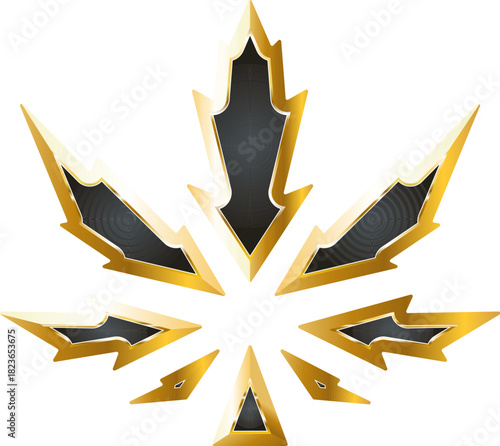 Marijuana gold icon. Isolated on transparent background.