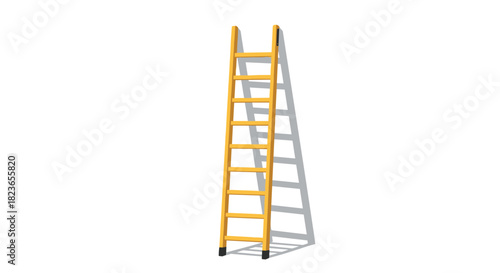 Climb the ladder to success with this bright yellow illustration, ideal for growth, opportunity, and achieving your goals in business or life