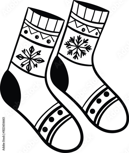 christmas socks vector illustration