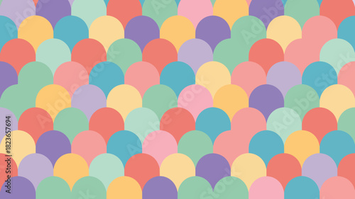 Pastel colored overlapping circles seamless pattern background vector illustration for textile design and wallpaper