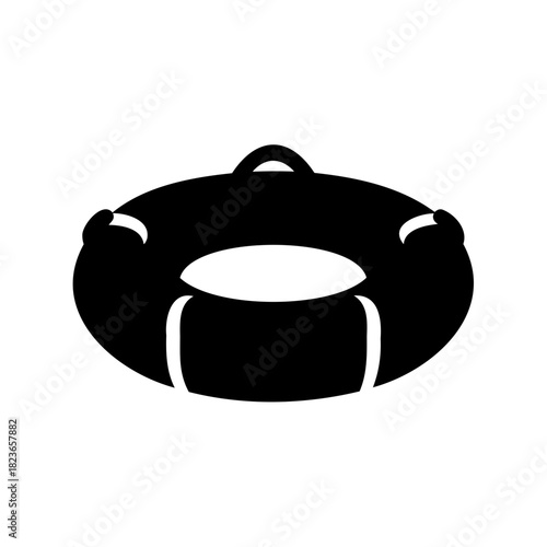 Black Silhouette of Inflatable Tube, Perfect for Water Fun and Relaxation
