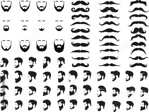 Diverse Collection of Men's Beard, Mustache, and Hairstyle Styles