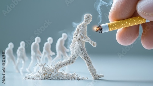 Smoky Editorial Visual of Lit Cigarette with Smoky Trail