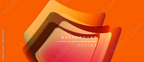 Abstract orange layers create dynamic background. Text reads background design. Warm color scheme dominates composition. Simple, modern aesthetic.
