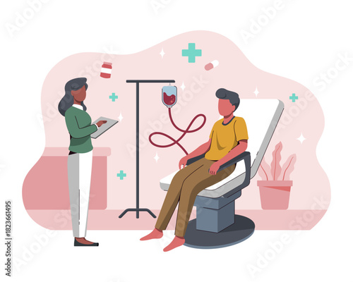 Nurse Monitors Donor