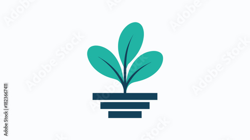 Minimalist plant icon simple flat vector design element isolated on white background for web and mobile apps