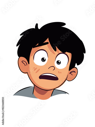 portrait of boy with big surprised eyes