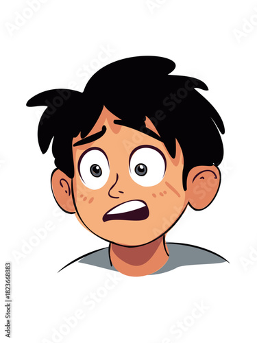 child with amazed expression and open mouth