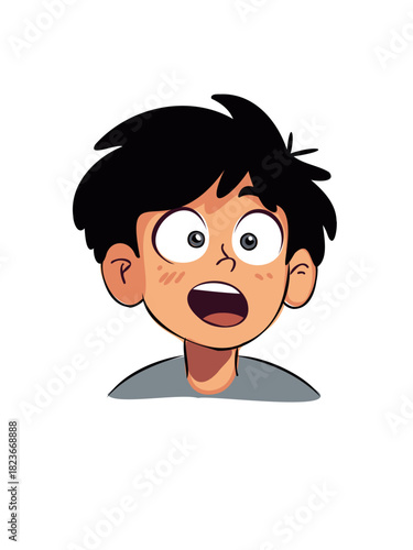 portrait of astonished boy reacting to surprise