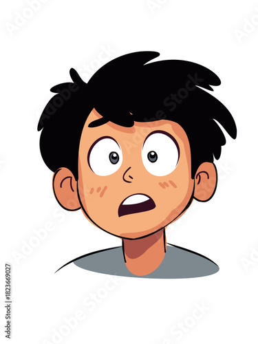 portrait of young boy in amazement reaction