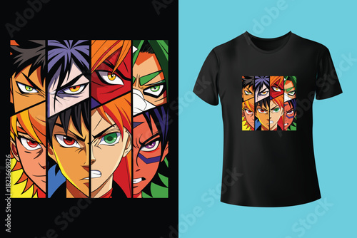 Anime Character Half Glitch Art Style