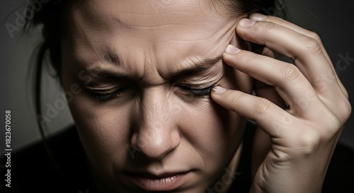 Wallpaper Mural Cluster Headache Depicted Through Intense One Sided Temple Pain Shown in a Tightly Focused Emotional Portrait Torontodigital.ca