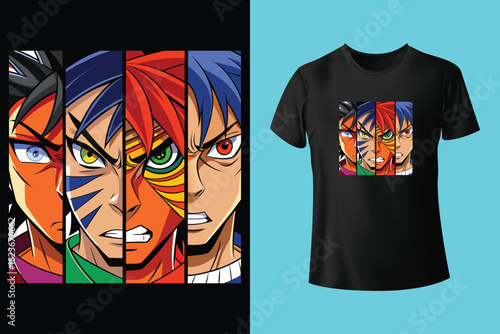 Anime Character Half Glitch Art Style