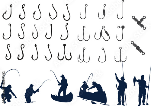 Fishing Lures and Tackle Silhouettes Collection