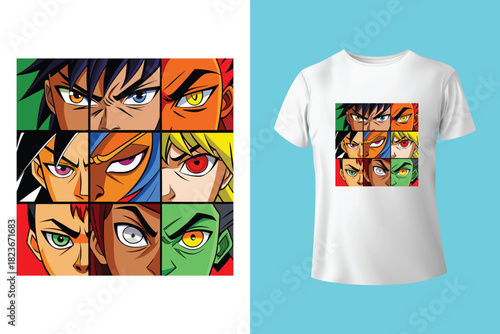 Anime Character Half Glitch Art Style