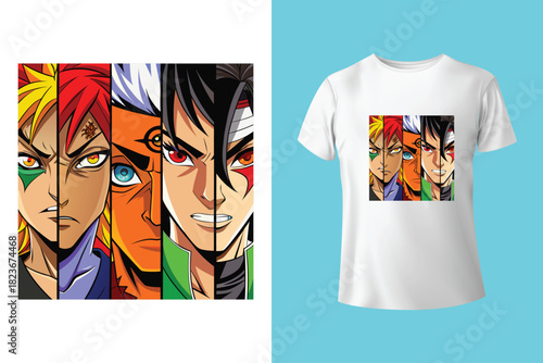 Stylized logo with anime and manga characters. Male character guy in black and white, female character girl in color, separated by 'X' sign.