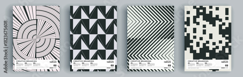 Modern abstract covers set, minimal covers design. Colorful geometric background, vector illustration.