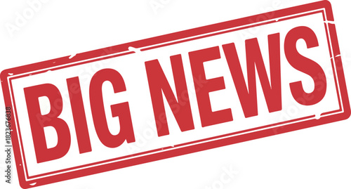 Red "BIG NEWS" Rubber Stamp Graphic with a Distressed Texture