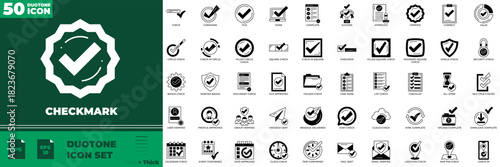 Checkmark Duotone Editable Icons set