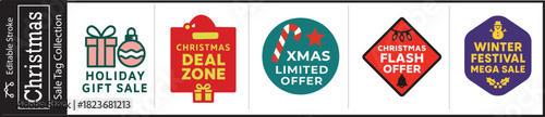 Boost Holiday Sales with Editable Christmas Tag Collection for Gift Sales, Deal Zones, Flash Offers, and Winter Festival Promotions this Season!