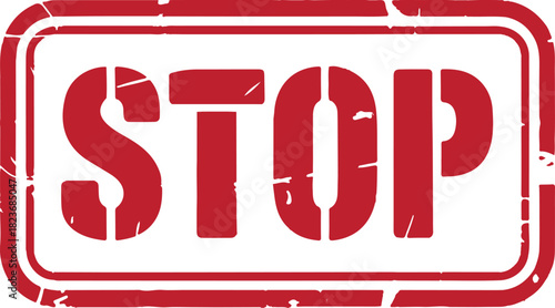 Stamp stop sign vector