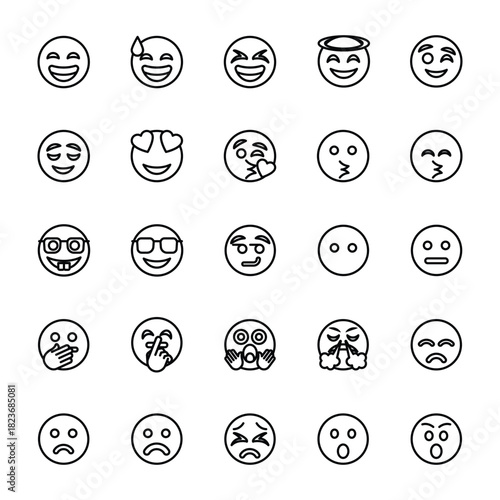 Outline icons for emojis