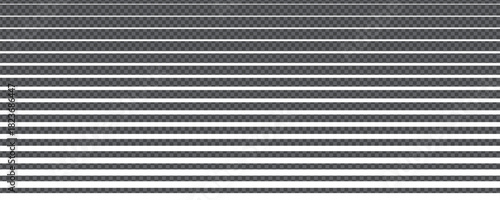Horizontal stripe and line pattern with gradient transition lattice and monochrome gradation. Transparent background creates a balanced fade for simple geometric design.