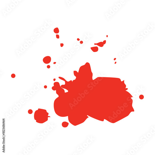 Red ink splash brush drop
