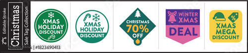 Get Festive with Editable Christmas Sale Tags Collection for Holiday Promotions and Special Deals This Season, Perfect for Marketing Campaigns