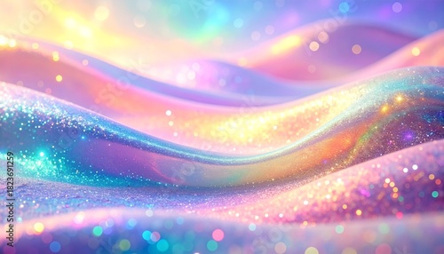 パステルレインボーのキラキラ背景