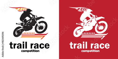 Bold Motocross Emblem for Outdoor Sport Merchandise