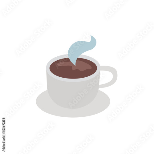 steaming cup of coffee white mug caf hot drink latte emoji symbol sign icon vector illustration isolated flat