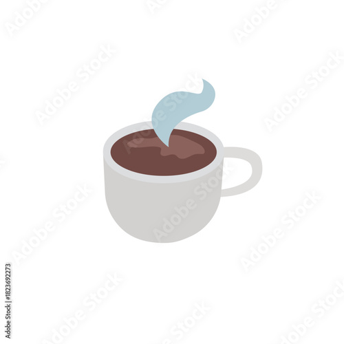 steaming cup of coffee white mug caf hot drink latte emoji symbol sign icon vector illustration isolated flat