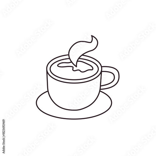 steaming cup of coffee white mug caf hot drink latte emoji symbol sign icon vector illustration isolated flat