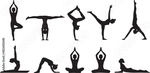 yoga silhouettes