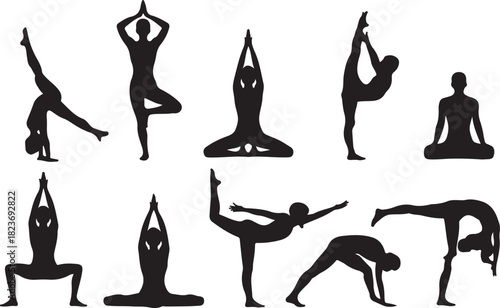 yoga silhouettes
