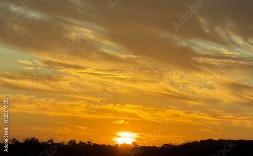 Sunset weather clouds and natural forest