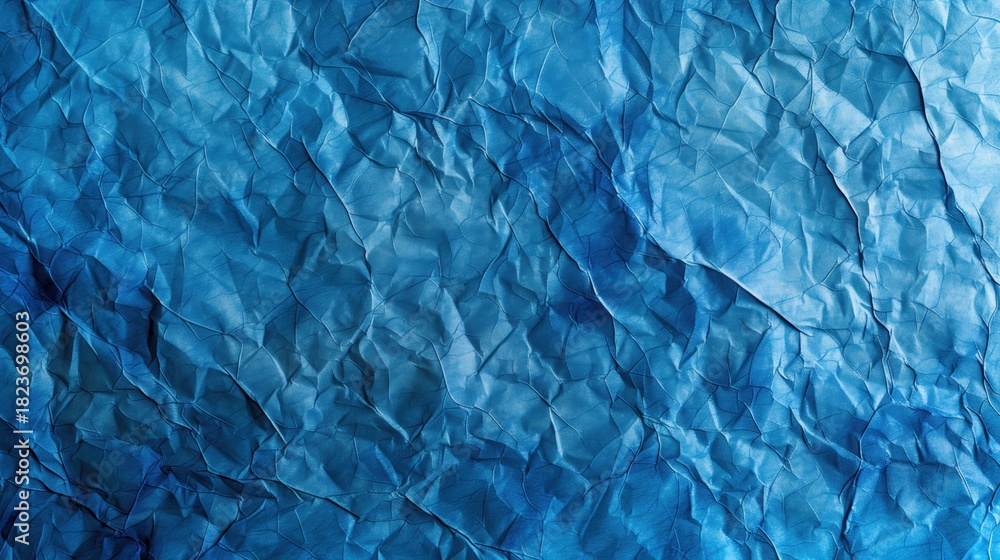 Obraz premium Blue Crumpled Paper Texture Background