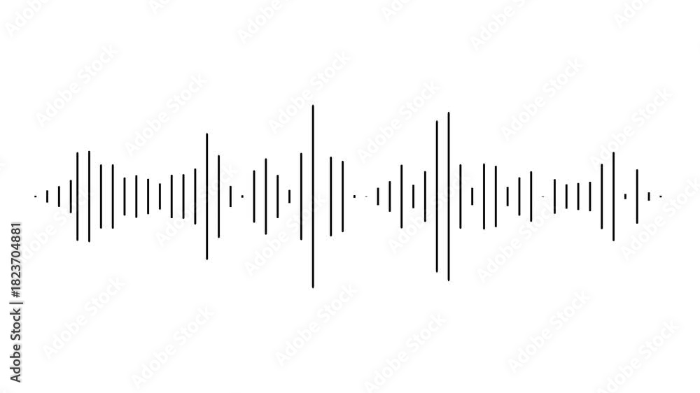 audio waveform spectrum moving animation on white background. Audio ...