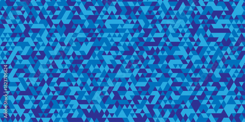 Abstract geometric wall tile and metal cube background triangle wallpaper. Seamless geometric pattern low polygon backdrop background. Blue diamond overlap polygonal background.	