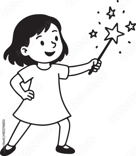 Young girl with flowing hair casting a vibrant magical spell with glowing energy