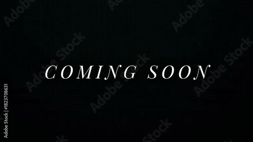 Build anticipation and excitement with this striking 'coming soon' announcement, perfect for unveiling future projects, upcoming events, or new product launches, signaling innovation and progress 4K