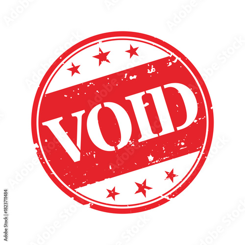 Grunge Red Blue Circular VOID Rubber Stamp