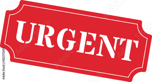 Red Urgent Stamp Icon Critical Notification