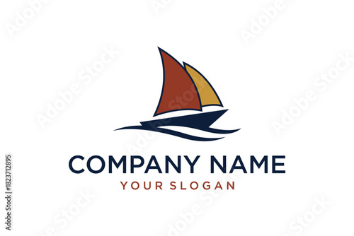 Sailboat Logo Design Template for Marine Business Branding and Nautical Company Identity