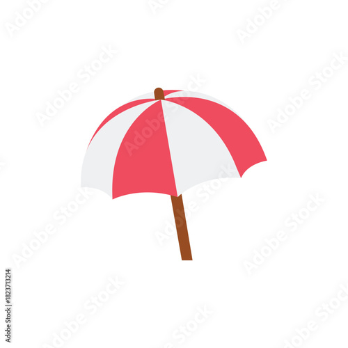 beach umbrella parasol summer holiday sea ocean vacation emoji symbol sign icon vector illustration isolated flat