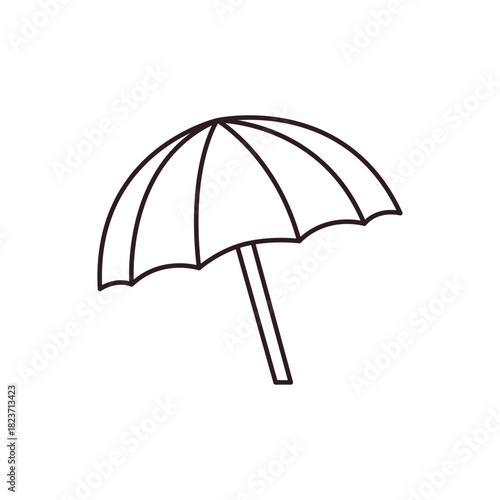 beach umbrella parasol summer holiday sea ocean vacation emoji symbol sign icon vector illustration isolated flat