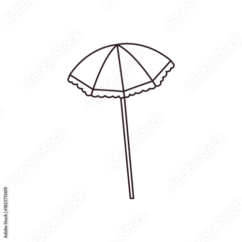 beach umbrella parasol summer holiday sea ocean vacation emoji symbol sign icon vector illustration isolated flat