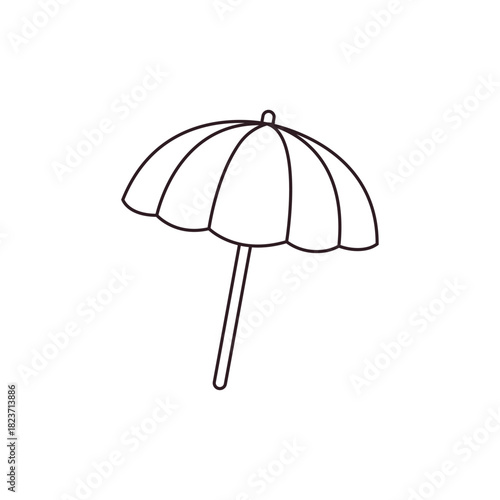 beach umbrella parasol summer holiday sea ocean vacation emoji symbol sign icon vector illustration isolated flat