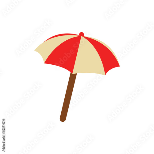beach umbrella parasol summer holiday sea ocean vacation emoji symbol sign icon vector illustration isolated flat